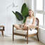 2 pièces Chaise d'appoint Mid-Century moderne avec cadre en bois massif et dossier en rotin