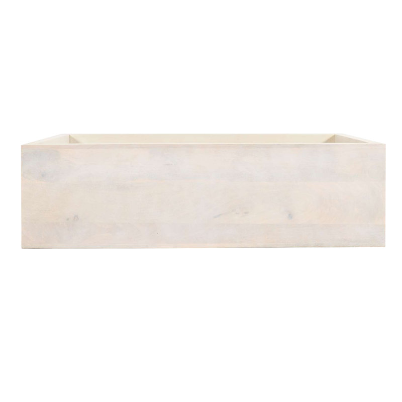 Console en bois massif Alberry, Blanc délavé