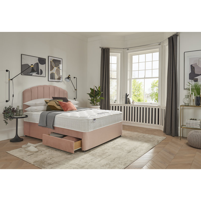 Merlin Upholstered Headboard, Double (4'6), Dusky Pink Velvet