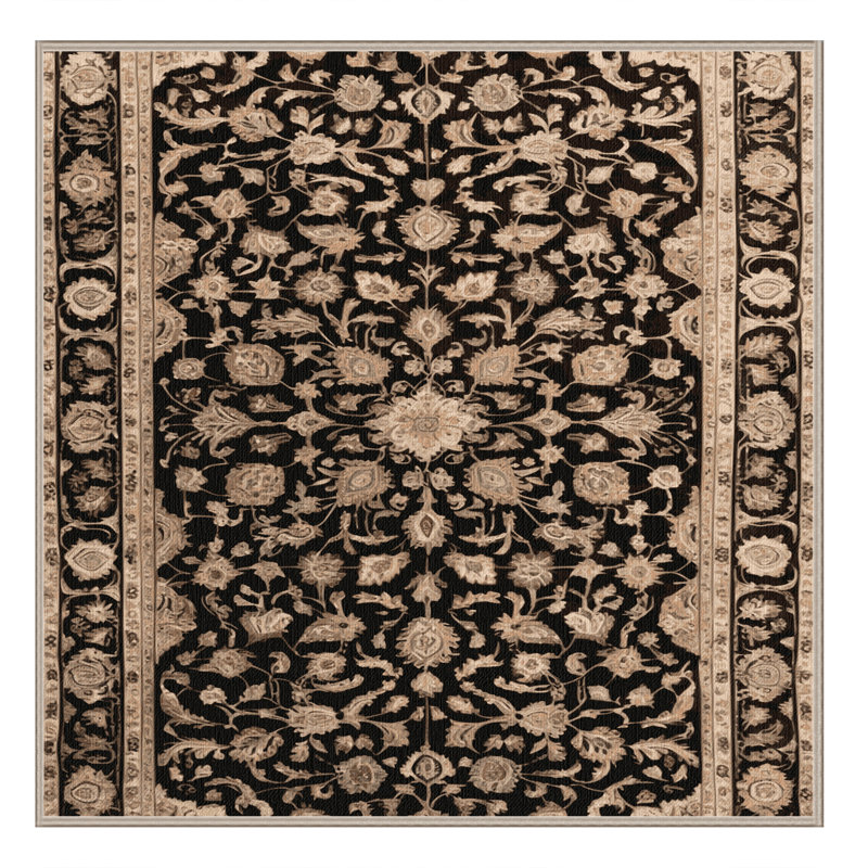 Tapis brun lavable à la machine, Carré 7 pi