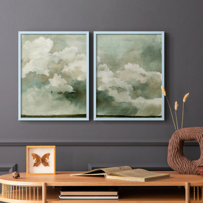 «Coming Rain I», reproduction encadrée de qualité supérieure - prête à être accrochée - aucun clou requis - aucun clou requis