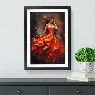 Flamenco Dancer Abstract No.2 - Single Picture Frame Print on Wood