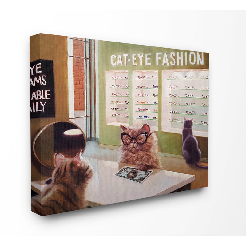 « perse chat », examen drôle», impression sur toile, Toile tendue, H 16 po x l 20 po x P 1,5 po