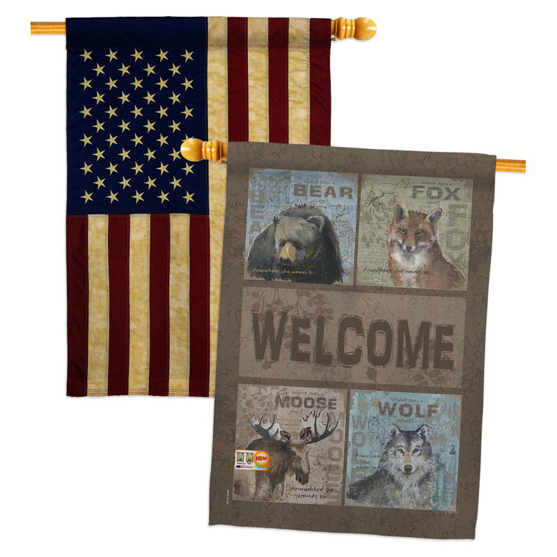 Drapeau de maison 40 po x 28 po Wilderness