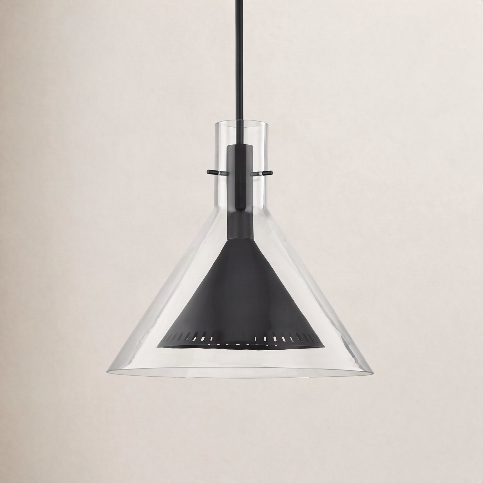 Breathe Single Light Glass Iron Dimmable Pendant, 20" H
