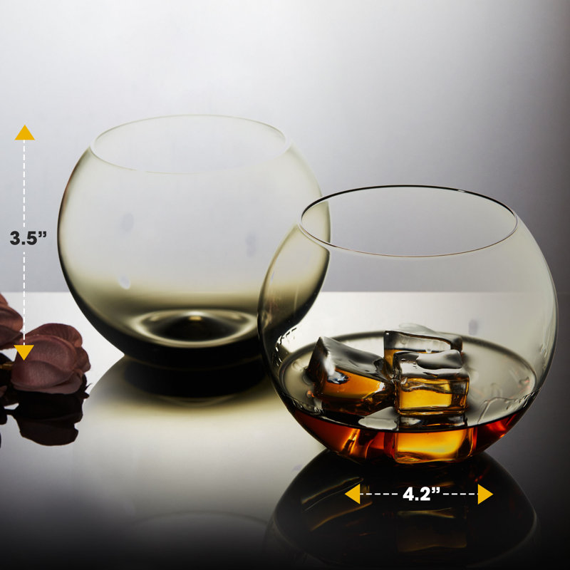 19oz. Handmade Drinking Glass Set, Smoke