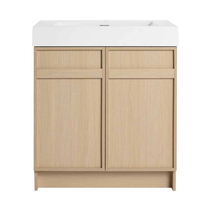 Meuble-lavabo autoportant avec lavabo en résine