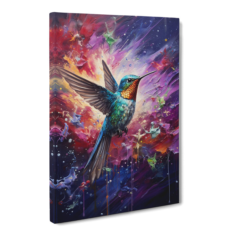 Hummingbird Action - Wrapped Canvas, 60cm H x 40cm W x 3cm D