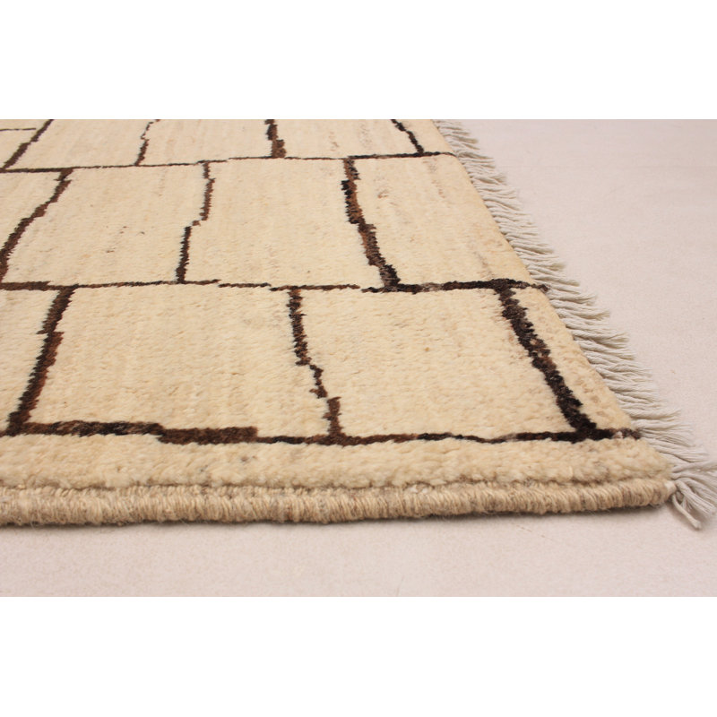Tapis de bois one-of-kind-noué la 2010 shalimar gris/noir 6 pi x 8 pi aire de laine 10 po Céline