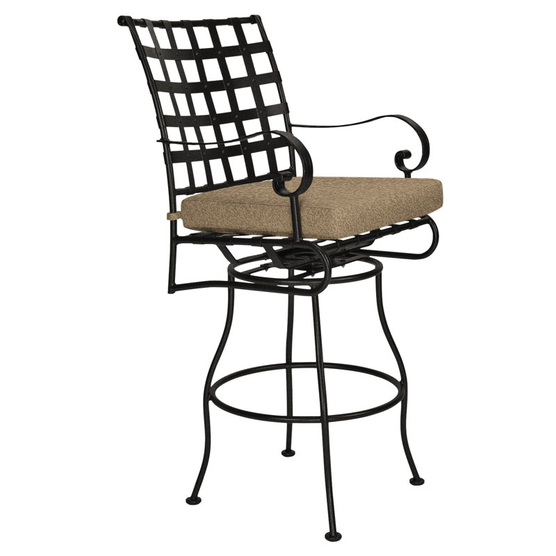 Classico-W Outdoor Swivel Bar Stool, Harris Stone, Carbon Black