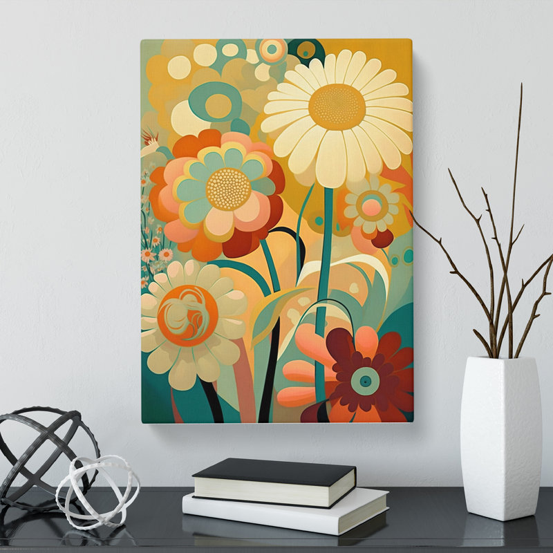 Bold Flowers - Wrapped Canvas, 76cm H x 50cm W x 3cm D