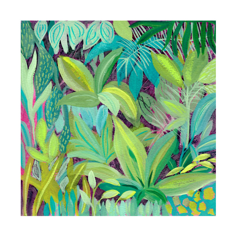 Art mural sur toile tendue - «Tropical Oasis» de Suzanne Allard pour décoration de salon, de chambre à coucher ou de bureau - 18 x 18