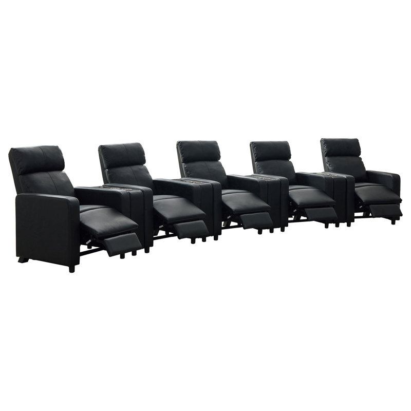 Ensemble de salon inclinable capitonné noir Kryton