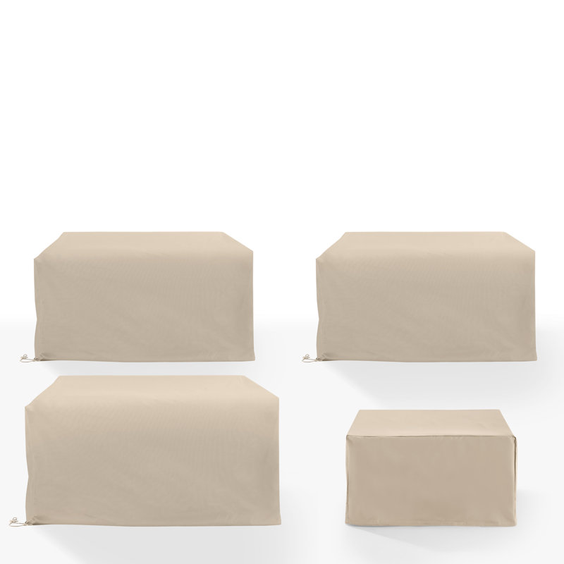 Tan Heavy-Duty Vinyl Outdoor Furniture Cover Set