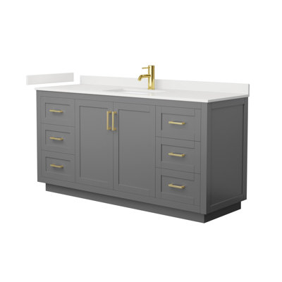 Miranda 66" Freestanding Single Bathroom Vanity with Quartz Top