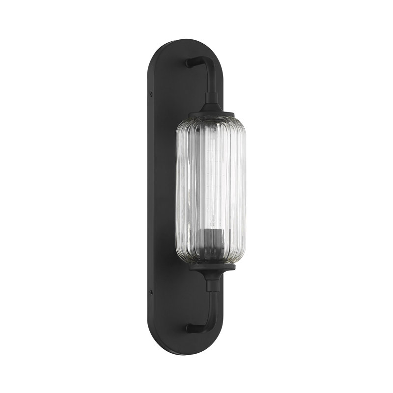 Holton 1-Light Wall Sconce in Black, Black