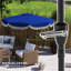 Parasols et accessoires avec parasol de 9 po, métal et espace extérieur et polyester bleu marine