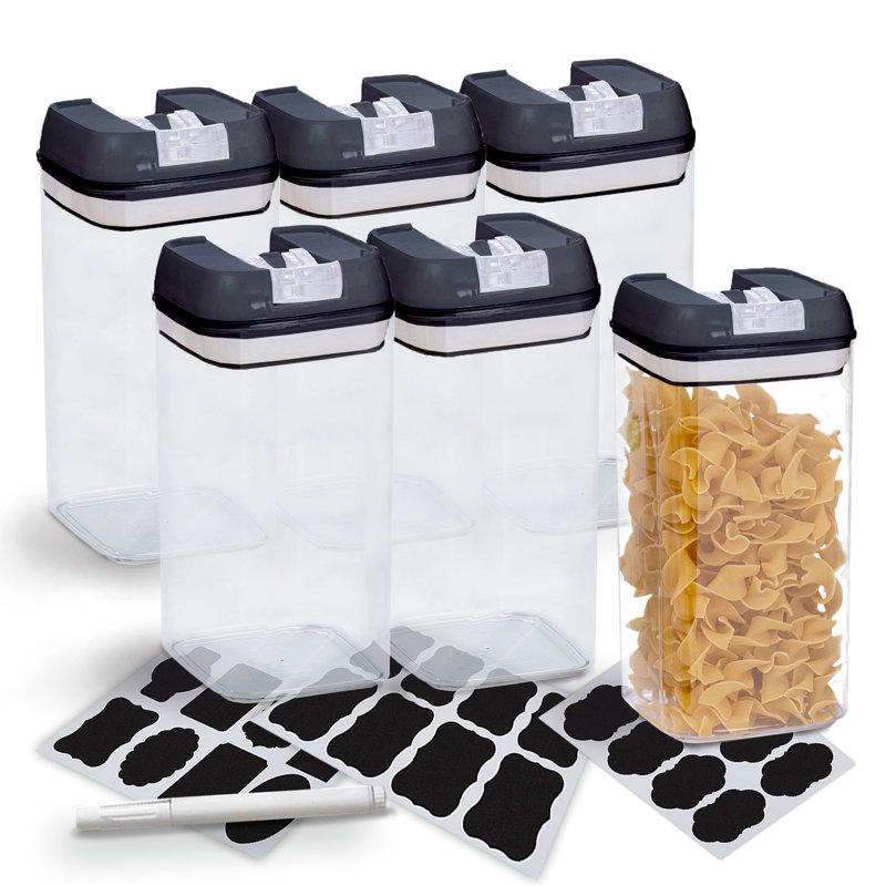 Black BPA-Free Plastic Airtight Food Storage Containers Set