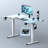 55'' Cyberx RGB LED Dual Motor Gaming Standing Desk, White-2068258043-2068223391