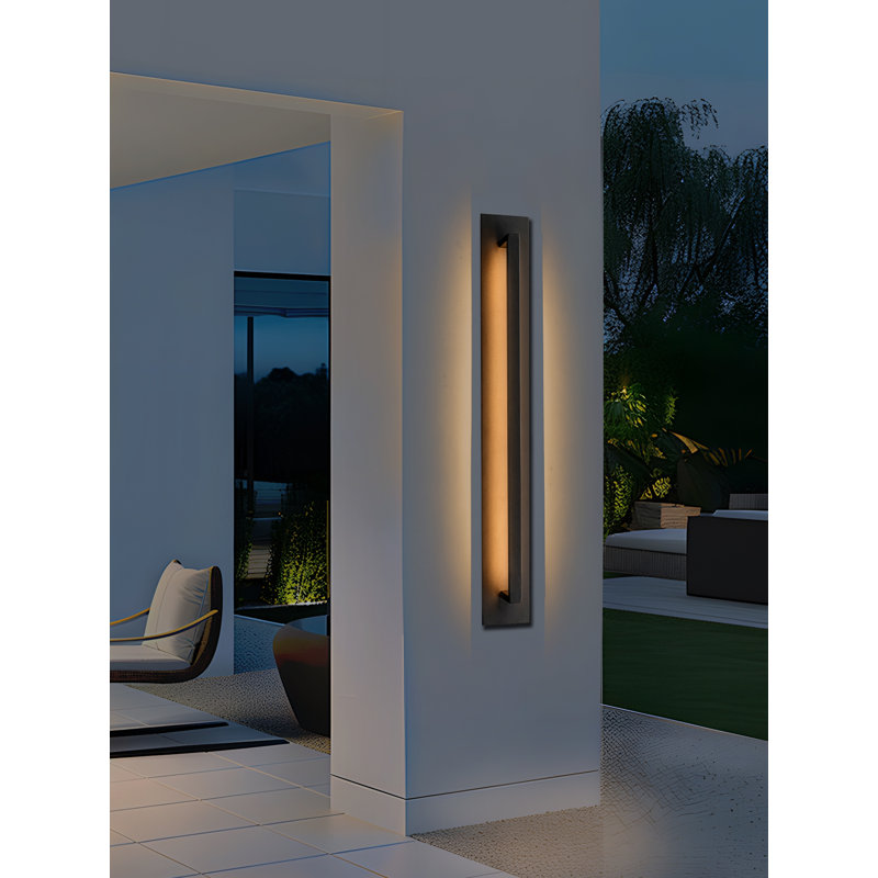 Black Modern Outdoor Led Wall Sconce, 39.5" H x 4.8" W x 4.3" D