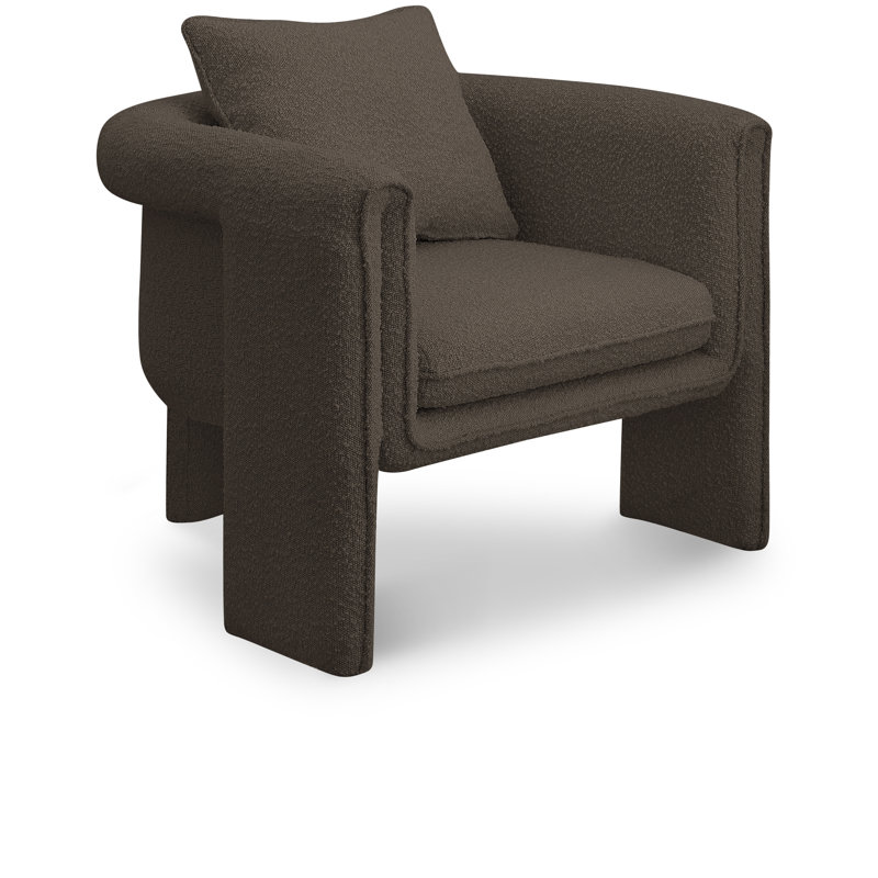 34,5 po de largeur, Tissu brun bouclé