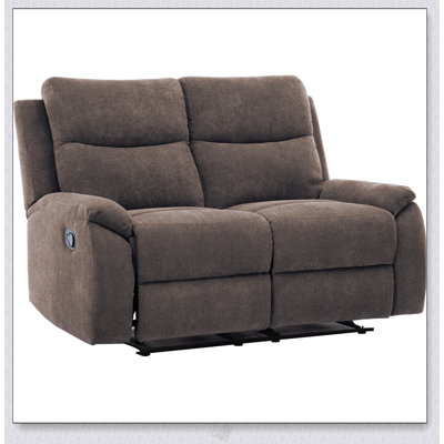 Ronald Reclining Loveseat - Family Relaxation & Leisure, For Living Room/Family Room, Brown Fabric With Hardwood Steel Frame & Foam-Encased Pocketed Coils, Pillow-Top Cushions & Luxurious