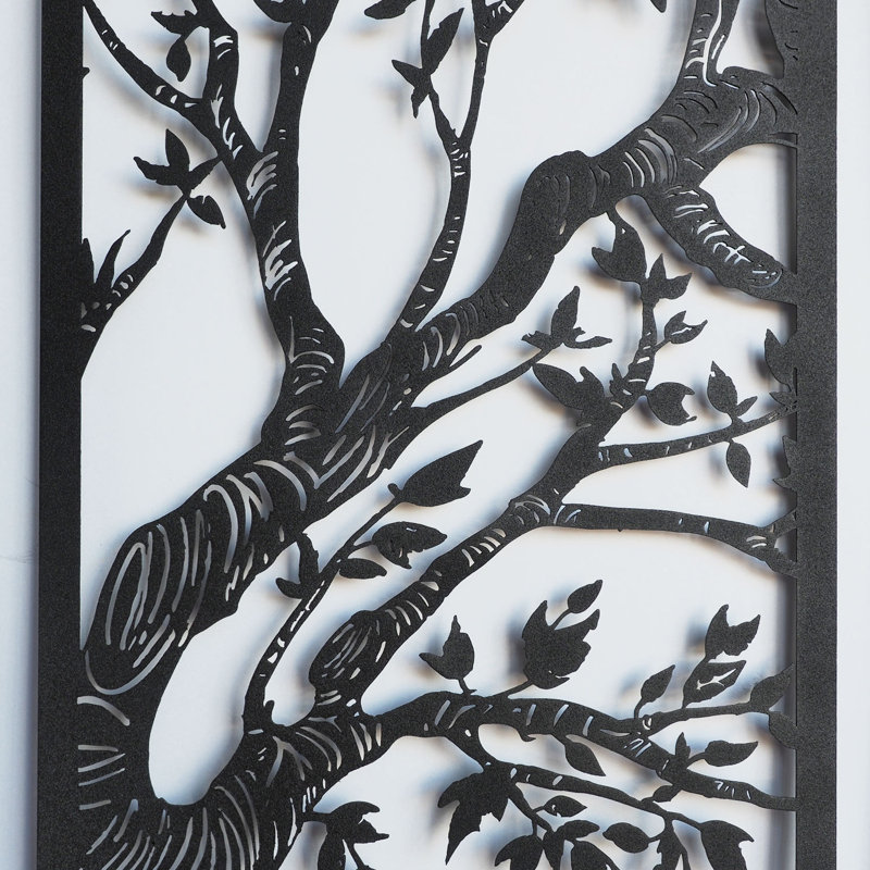 39" x 19" Black Metal Tree Wall Art Set of 4