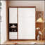 Lit escamotable simple avec armoire murale, blanc