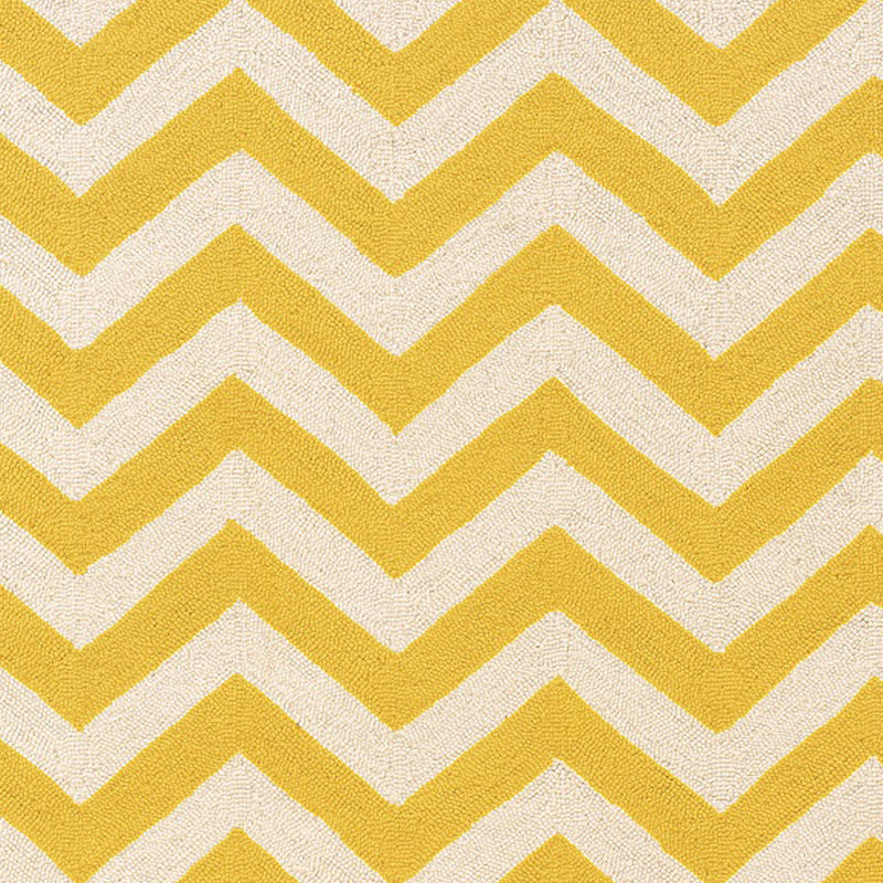 Hand Hooked Wool Chevron Indoor Rug, Rectangle 5' x 7'
