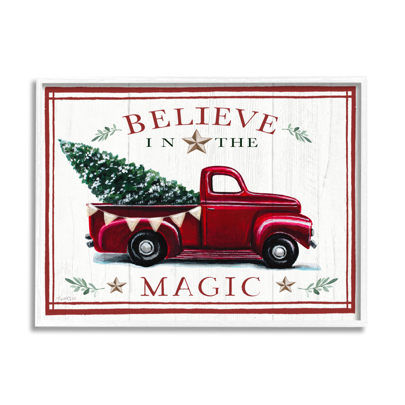 Believe In Magic, H 16 po x l 20 po x P 1,5 po, Giclée encadrée blanc bord de mer