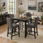 Ensemble de table 5 pièces à hauteur de comptoir avec 4 chaises, ensemble de table à hauteur de comptoir pour 4 avec chaises, ensemble de table à hauteur de comptoir en bois pour la cuisine, la salle à manger, gris clair et noir deux tons-838185045