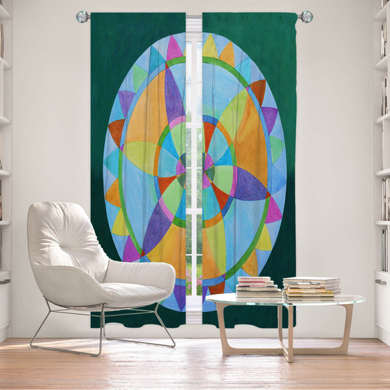 Ensemble de rideaux obscurcissant et isolant avec passe-tringle 2 pièces Fehrat Mandala I, Rouille pêche, L 20 po x L 52 po