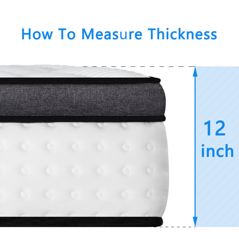 Medium Hybrid Mattress with Individually Pocket Springs, 12", Queen