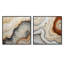 Géode de pierre beige et orange minimalisme - ensemble de 2 collages carrés en géode de pierre-161103938-161103939