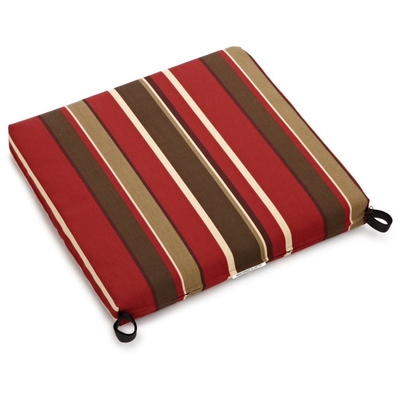 Outdoor 3'' Dining Chair Seat Cushion, Montserrat Sangria