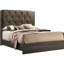 Grand lit pour chambre à coucher, finition grise, tête de lit, lit en bois d'hévéa moderne, gris-411436642-411436640