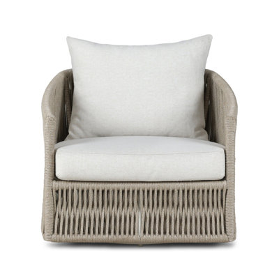 Chaise de patio pivotante avec coussins Nashira