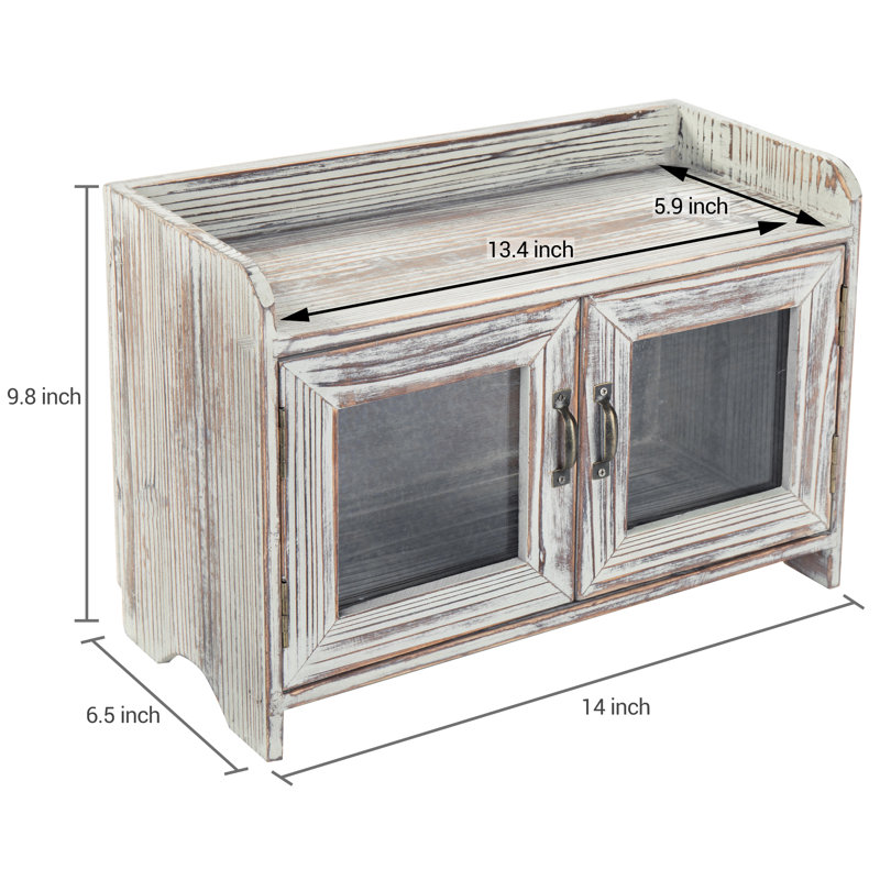Solid Wood Accent Cabinet, Brown/White