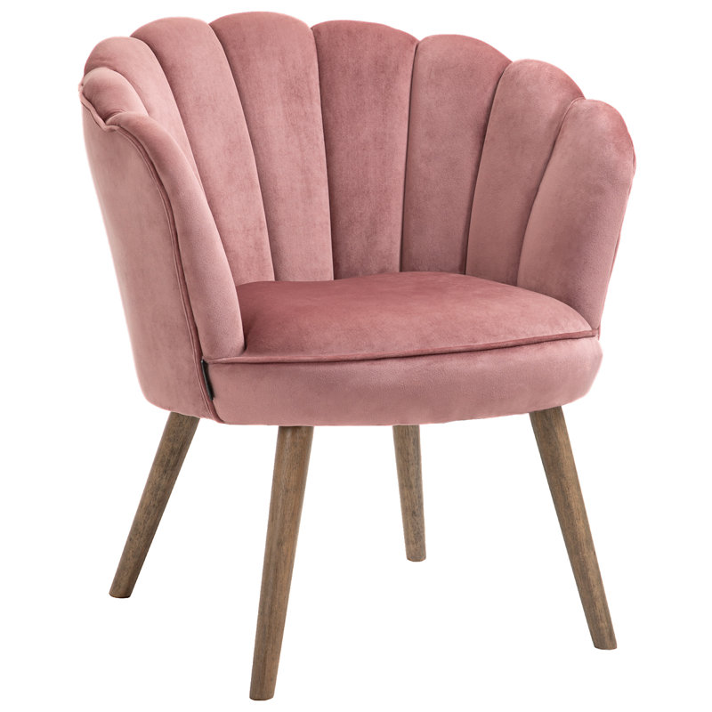 Fauteuil demi-tonneau l 28,25 po, Mélange de polyester rose
