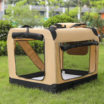 Cage pliable pour chien 4 portes à parois souples - 