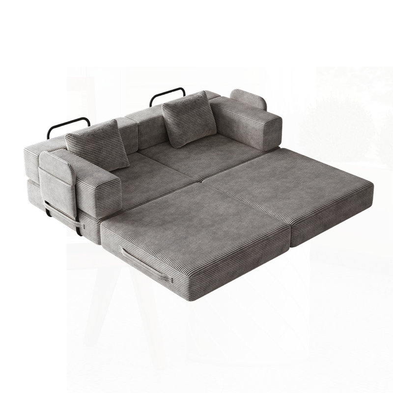 72.4 Inch Convertible Sofa Bed, Gray