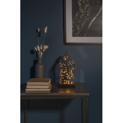 LED-Laterne in Schwarz und Gold