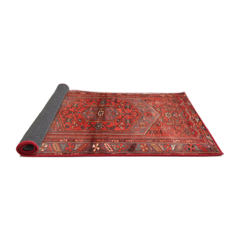 Tapis de style oriental rouge, Rond 8 pi