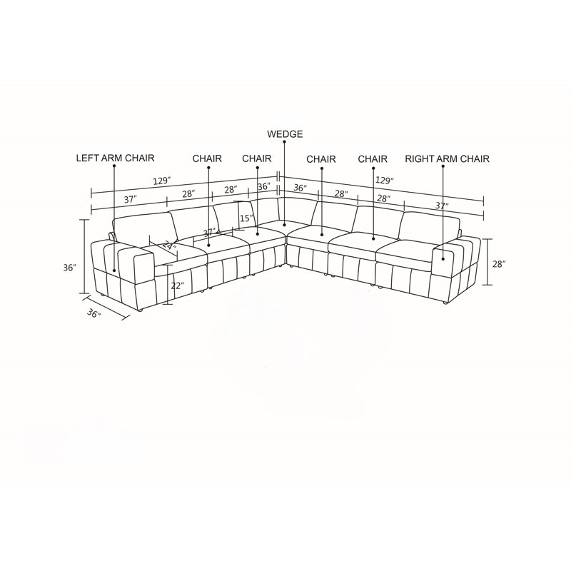 Ensemble de canapé modulaire réversible Premium, Microfibres et suédine gris foncé, H 36 po x l 157 po x P 101 po