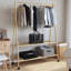 Stefanus 132cm Rolling Clothing Rack