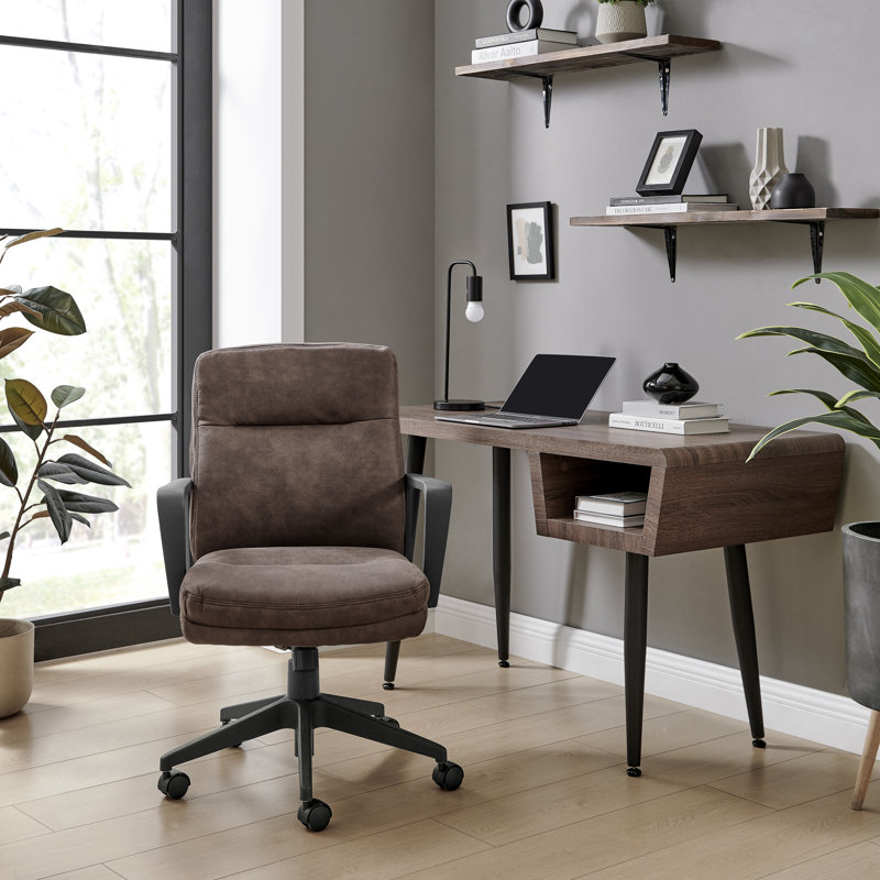 Rosso Office Chair Black Leg, Brown