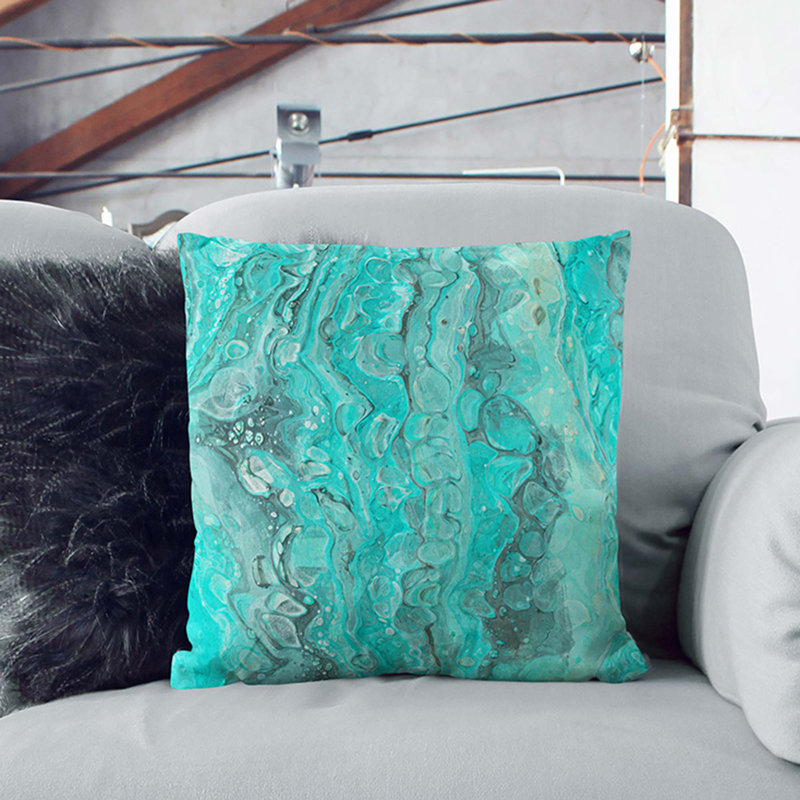 Motion in the Ocean Cushion with Filling, 40cm H x 40cm W x 15cm D, Stone