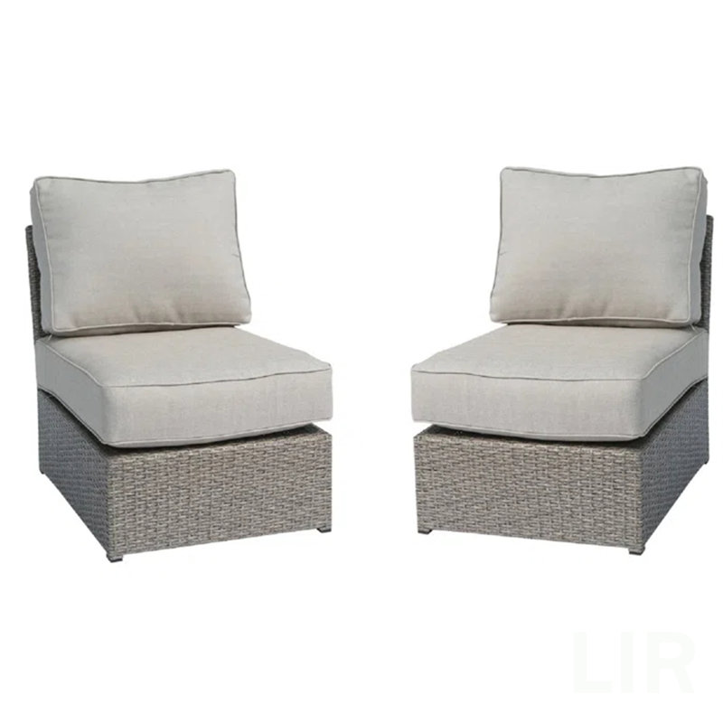 Fully Assembled Patio Chair With Cushions, Chair, Gray, Gray Mix