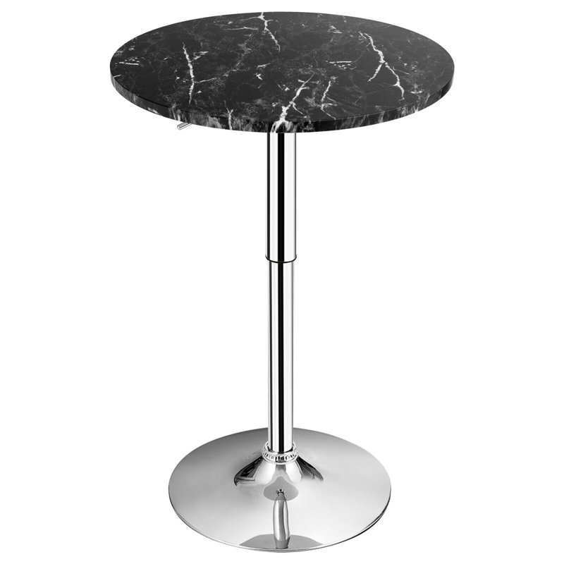 Round Metal Base Dining Table, Black