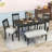 6-Piece Dining Table Set with 4 Upholstered Chairs and Bench-1717759891